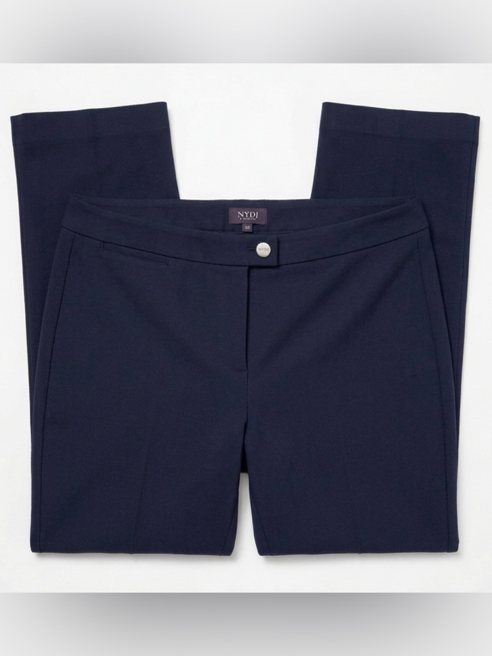 NYDJ 14P Navy Blue Straight Leg Trouser Pants Lift Tuck High Rise